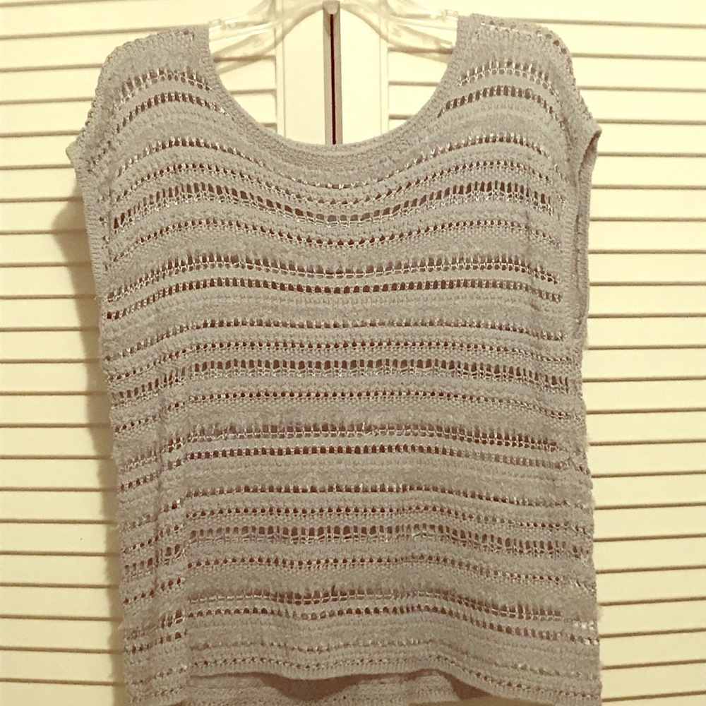 Kenzie cutoff/short sleeve grey sweater